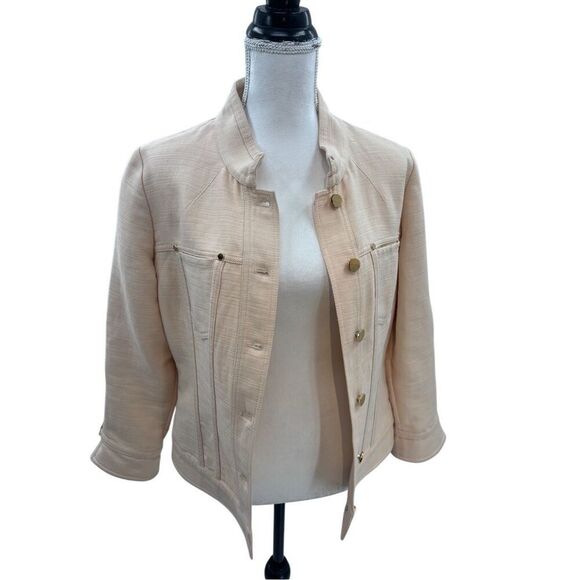 Etcetera Textured Cream Fitted Jacket – Size 8 - Picture 8 of 10